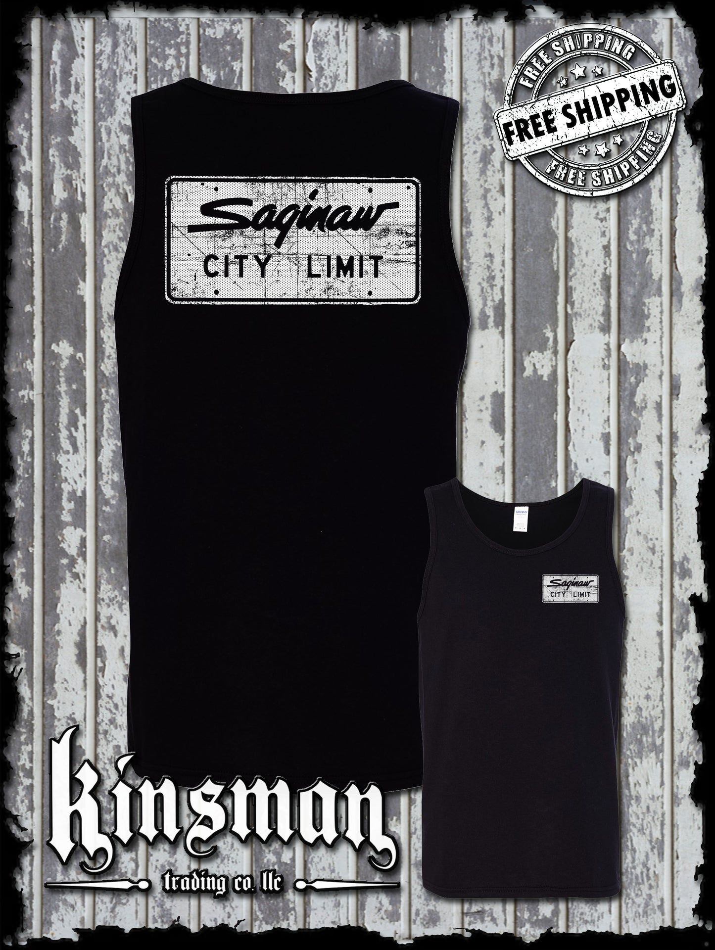 Saginaw City Limit Street Sign 2-Sided Tank Top T-Shirt