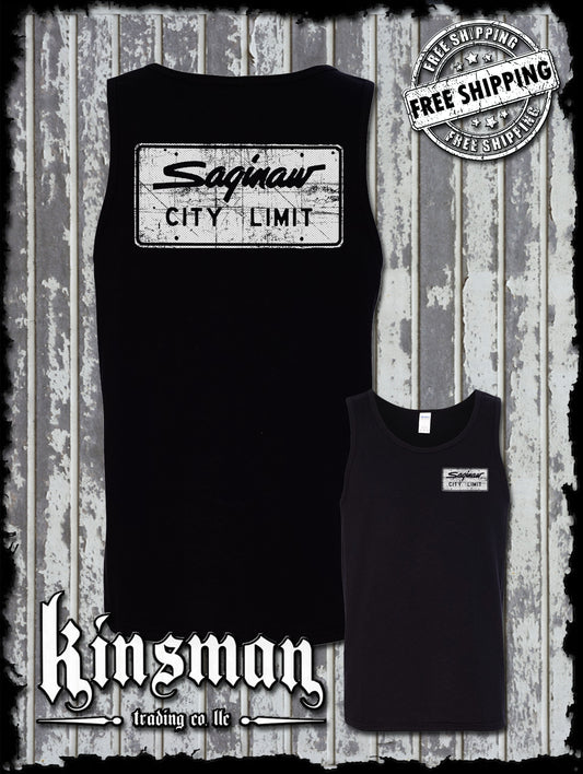 Saginaw City Limit Street Sign 2-Sided Tank Top T-Shirt