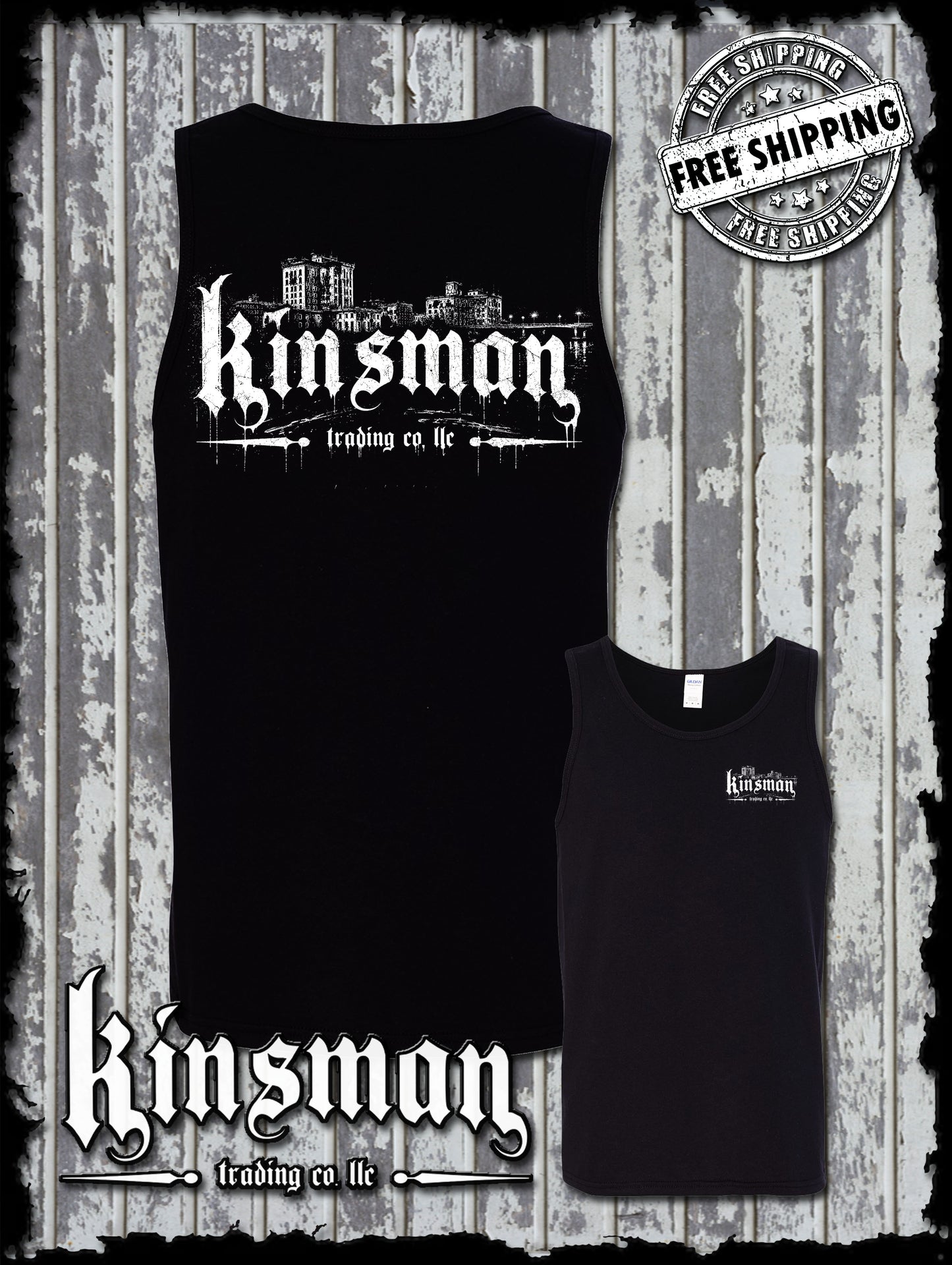 Kinsman Trading Co. LLC Saginaw City Logo Tank Top T-Shirt