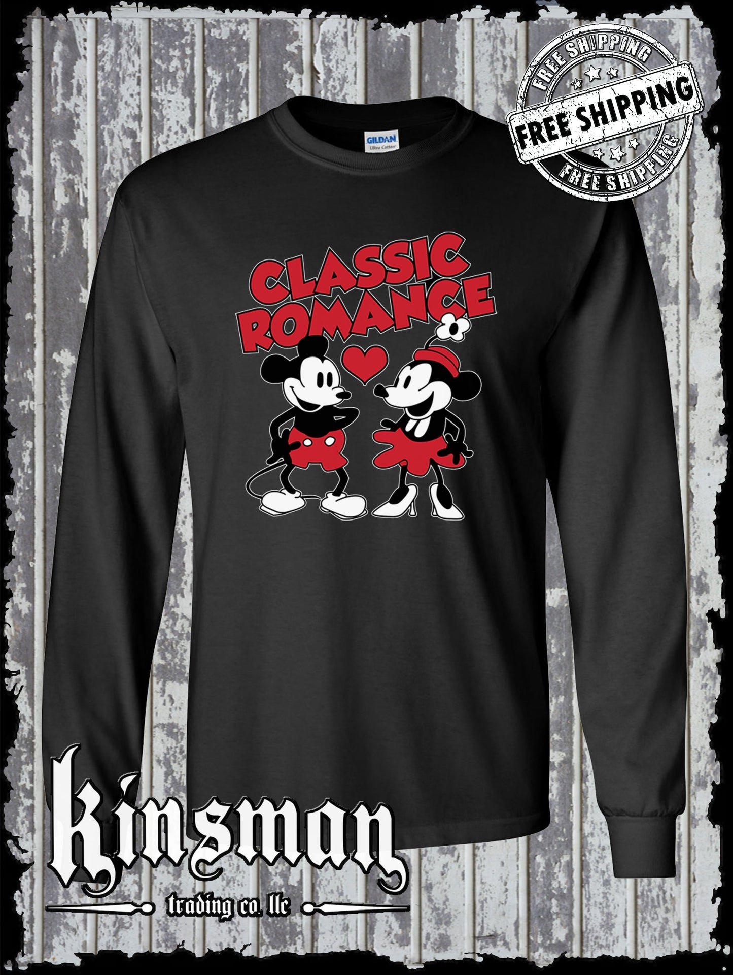 Steamboat Willie Classic Romance Long Sleeve T Shirt / Cartoon Mouse