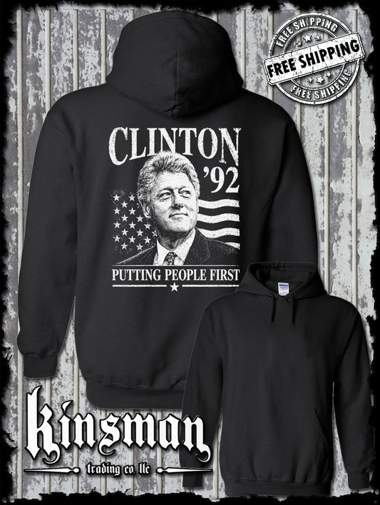 Bill Clinton For President 1992 Retro Political Hoodie / Sweatshirt