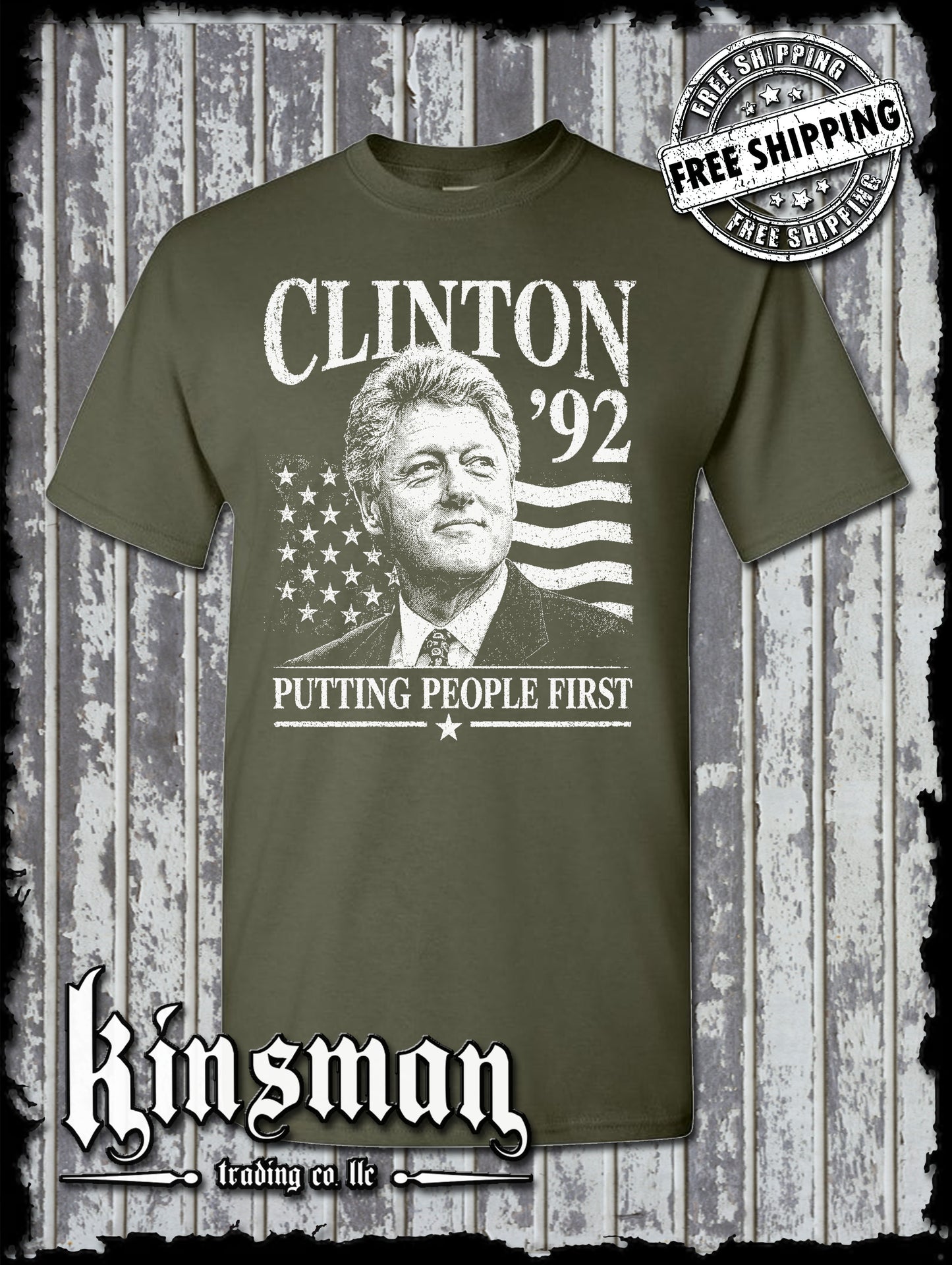 Bill Clinton For President 1992 Retro Political T-Shirt