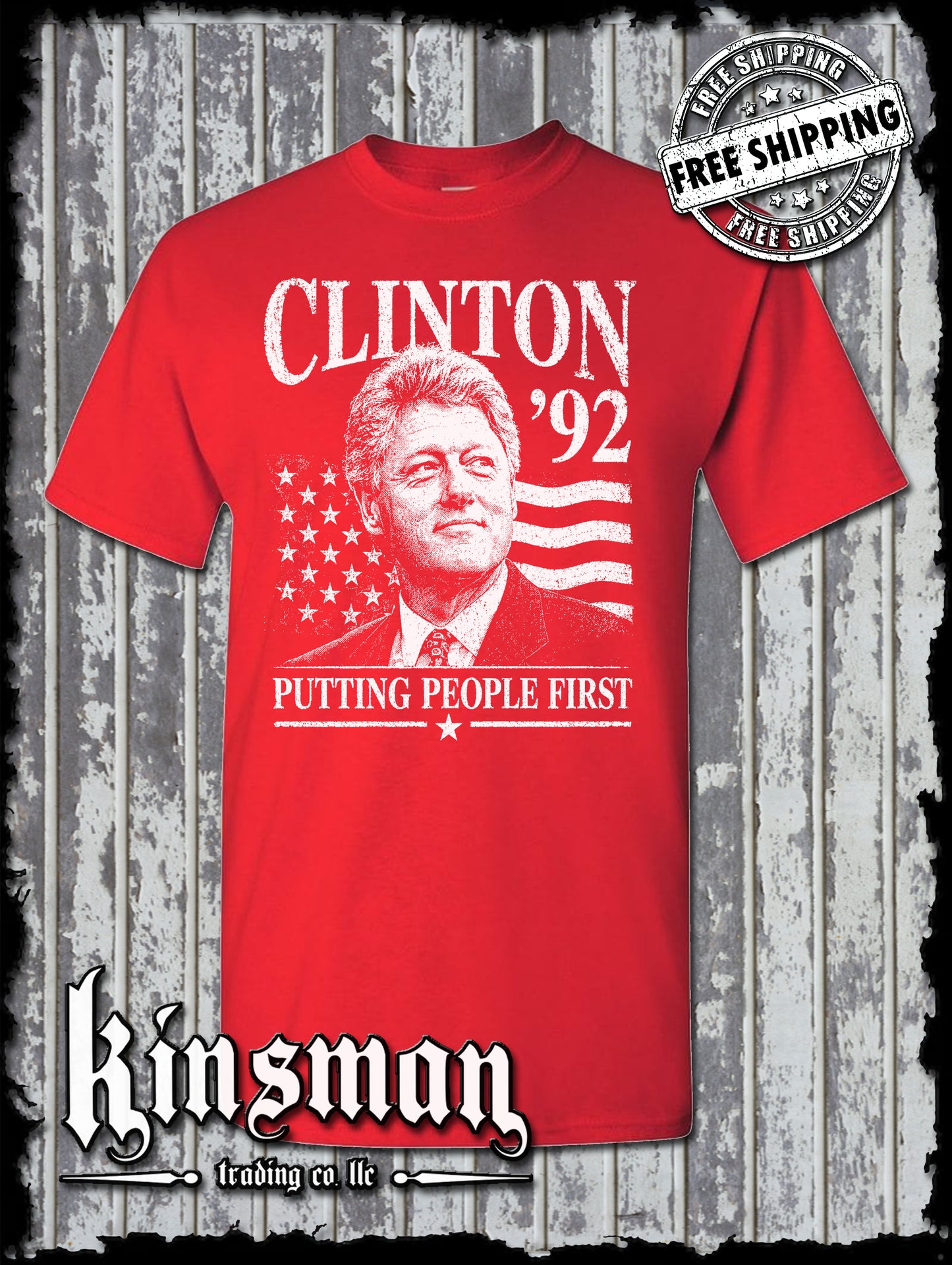 Bill Clinton For President 1992 Retro Political T-Shirt