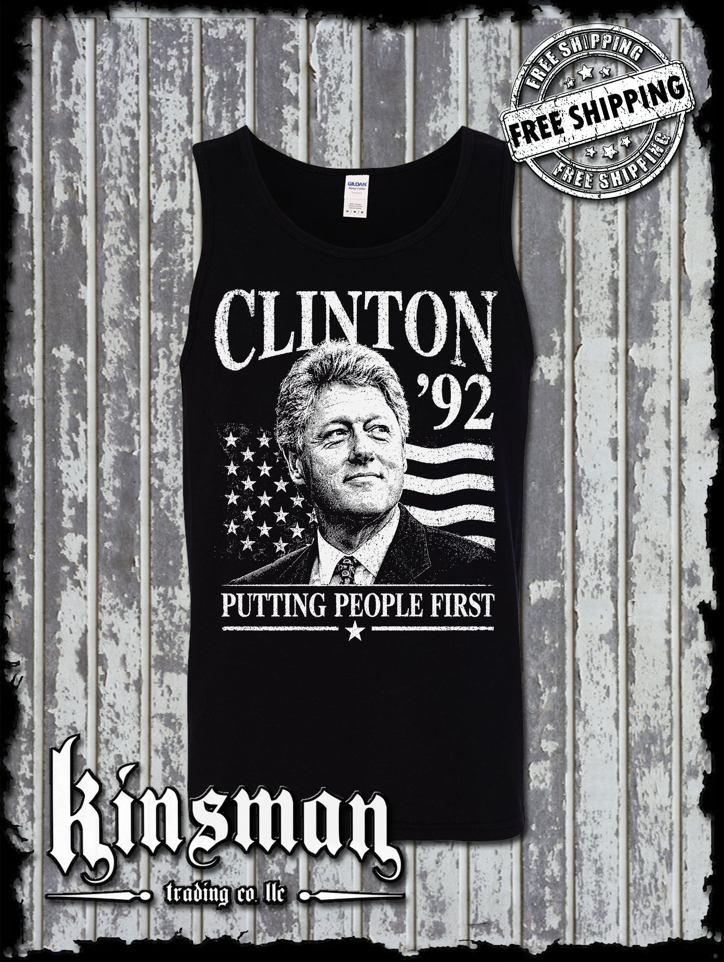 Bill Clinton For President 1992 Retro Political Tank Top T-Shirt