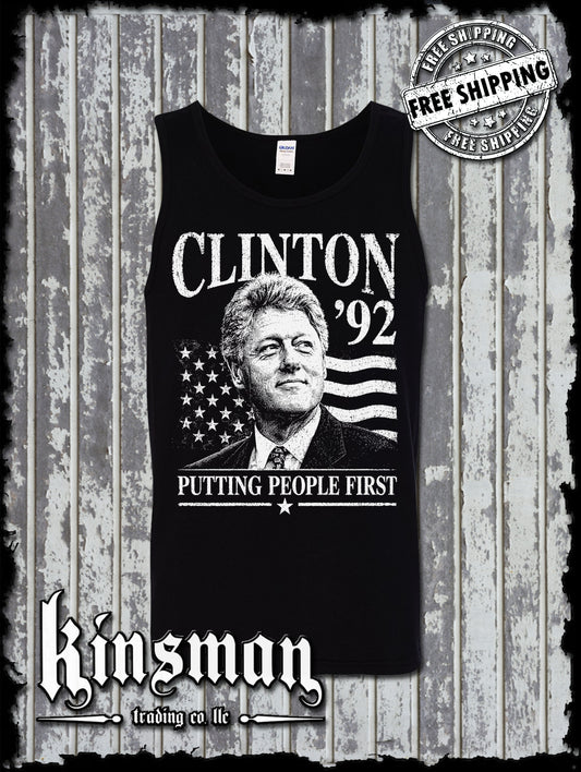 Bill Clinton For President 1992 Retro Political Tank Top T-Shirt