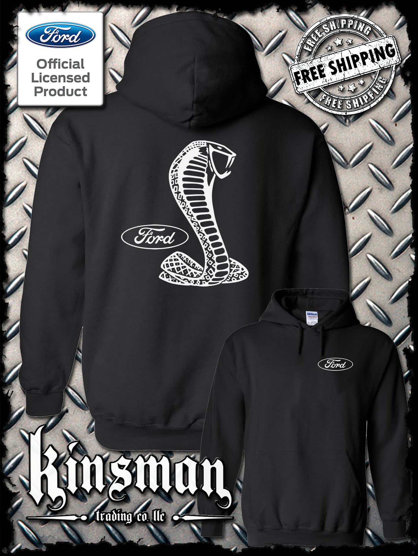 Licensed Ford Shelby Cobra Logo Hoodie / Official Product GT500