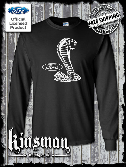 Licensed Ford Cobra Shelby Logo Long Sleeve T-Shirt / Official Product GT500