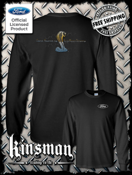 Cobra Powered by Ford 2-Sided Long Sleeve T-Shirt - Carrol Shelby GT500 Mustang - Official Licensed Product