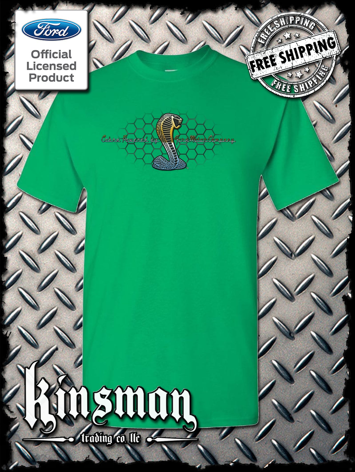 Cobra Powered by Ford T-Shirt - Carrol Shelby GT500 Mustang - Official Licensed Product