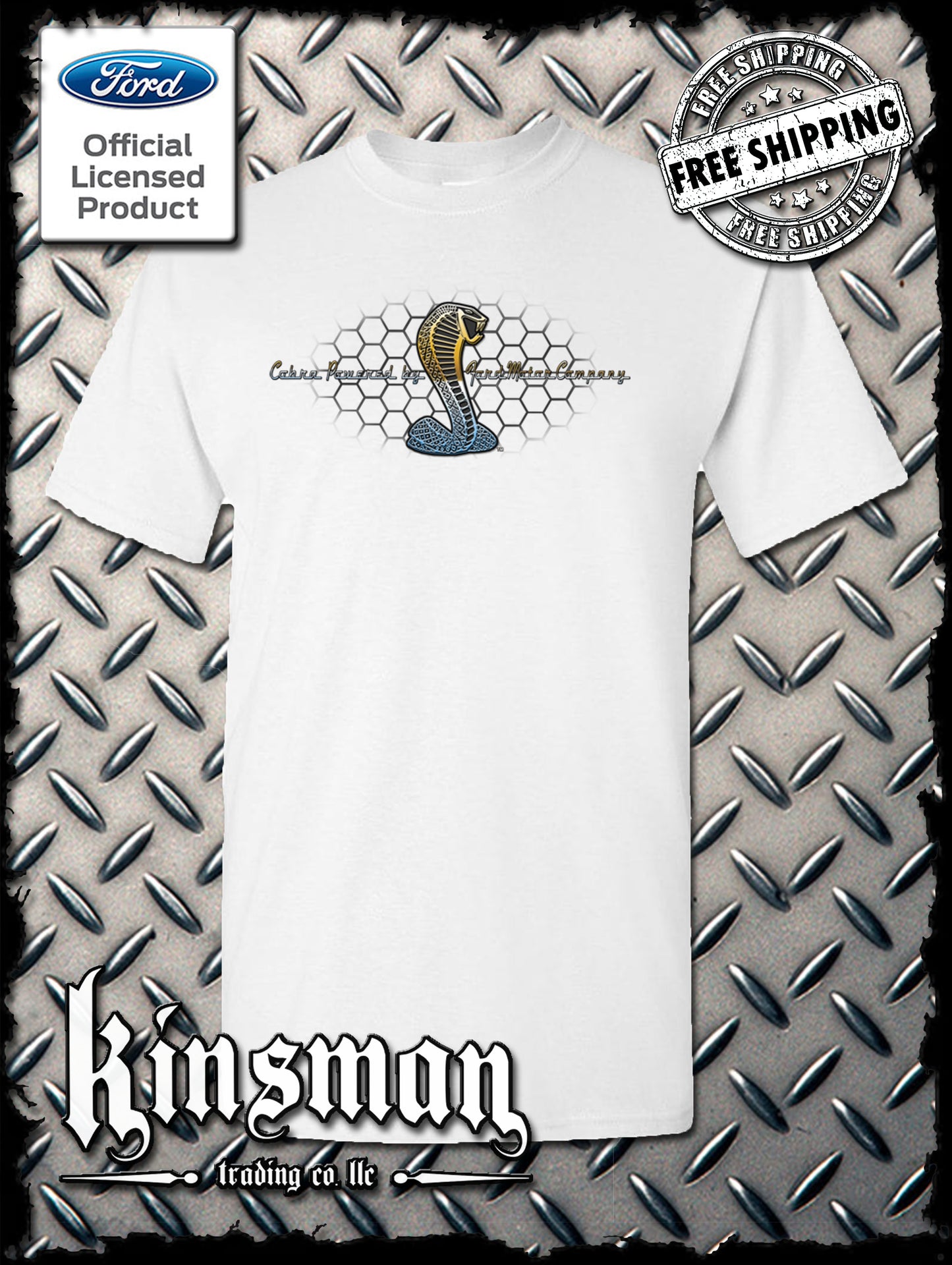 Cobra Powered by Ford T-Shirt - Carrol Shelby GT500 Mustang - Official Licensed Product