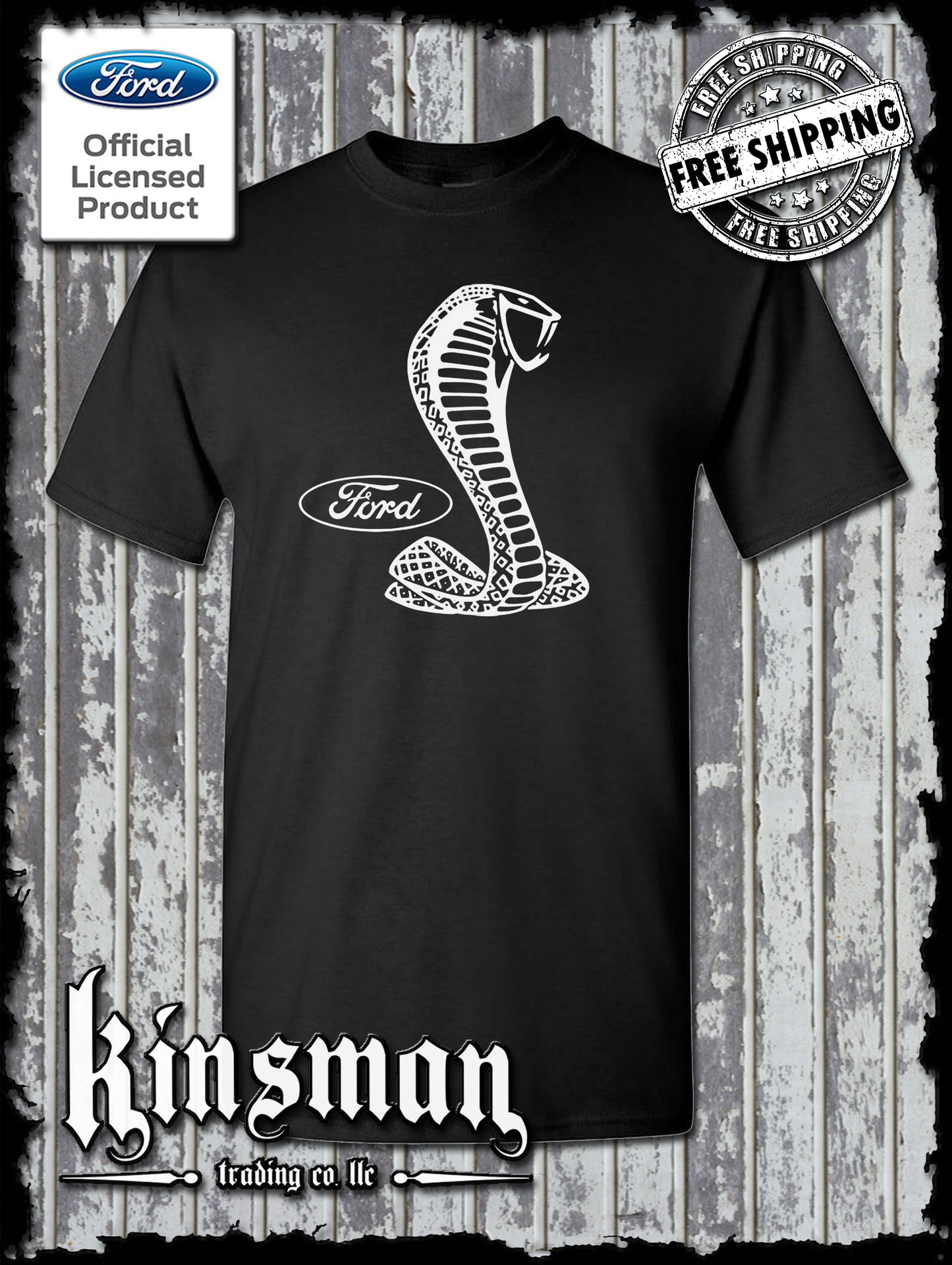Ford & Shelby Cobra Logo T-Shirt - Licensed / Official Product - GT500