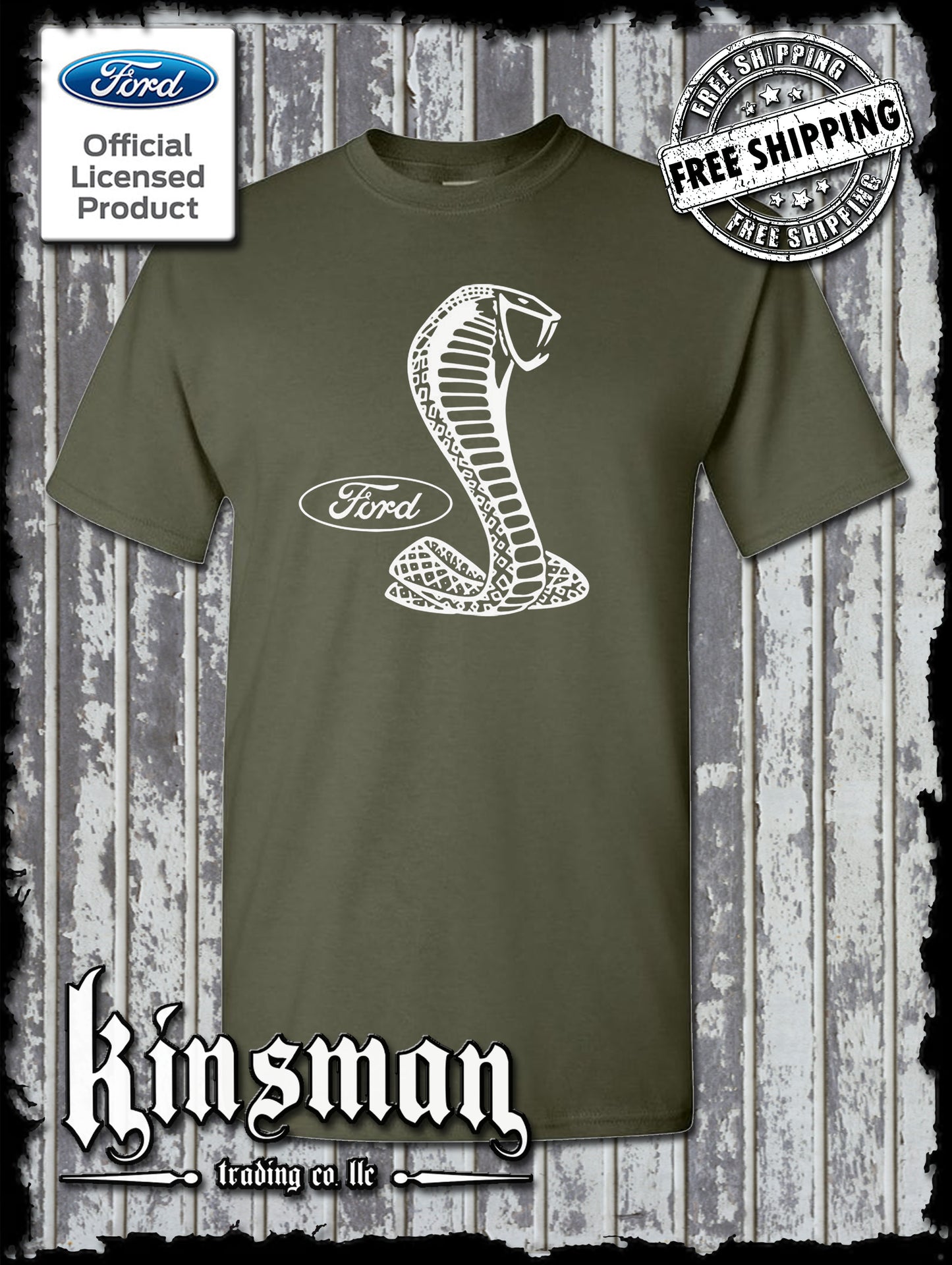 Ford & Shelby Cobra Logo T-Shirt - Licensed / Official Product - GT500