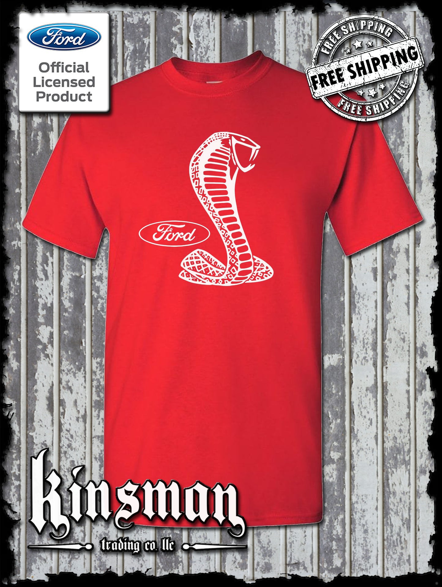 Ford & Shelby Cobra Logo T-Shirt - Licensed / Official Product - GT500