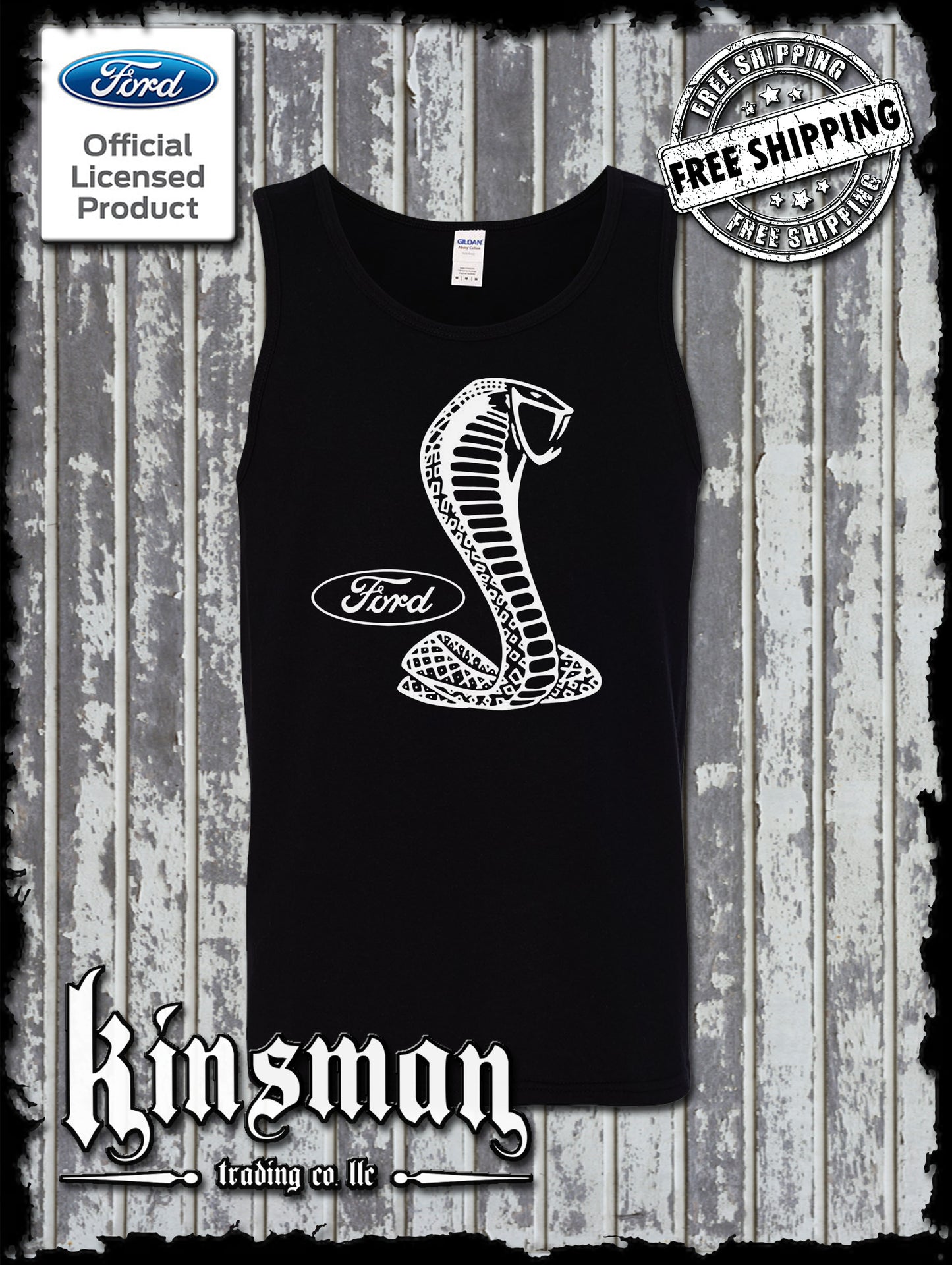 Ford / Shelby Cobra Tank Top T-Shirt -Official Licensed Product- Mustang GT 500