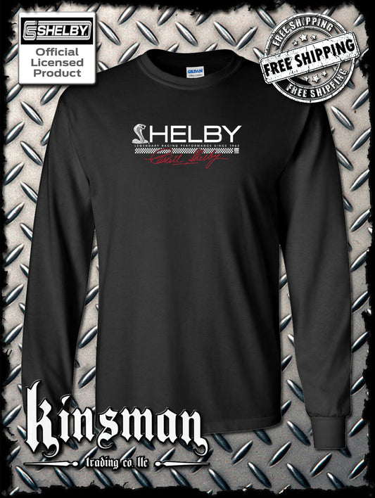Carroll Shelby Cobra Strip Logo Long Sleeve T-Shirt