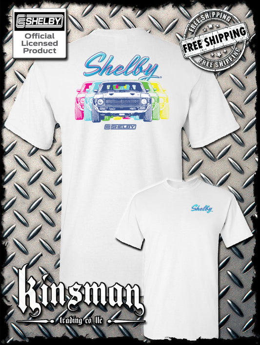 Carroll Shelby Colorful Logo 2-Sided T-Shirt Ford Mustang GT 500