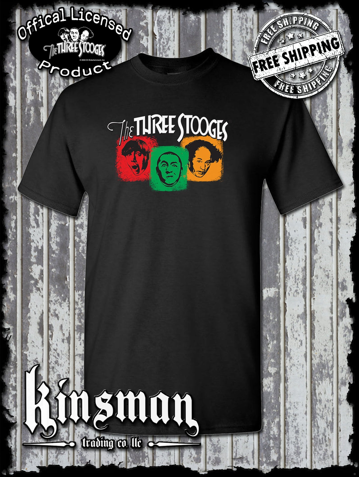 Three Stooges Colorful Logo T-Shirt
