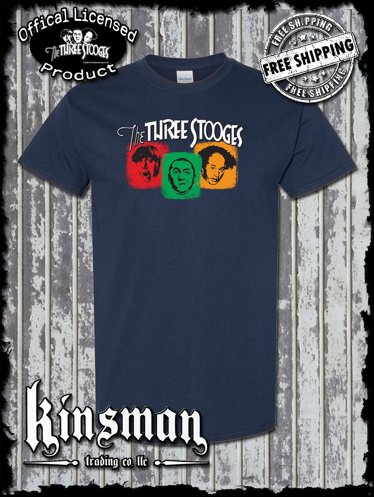 Three Stooges Colorful Logo T-Shirt