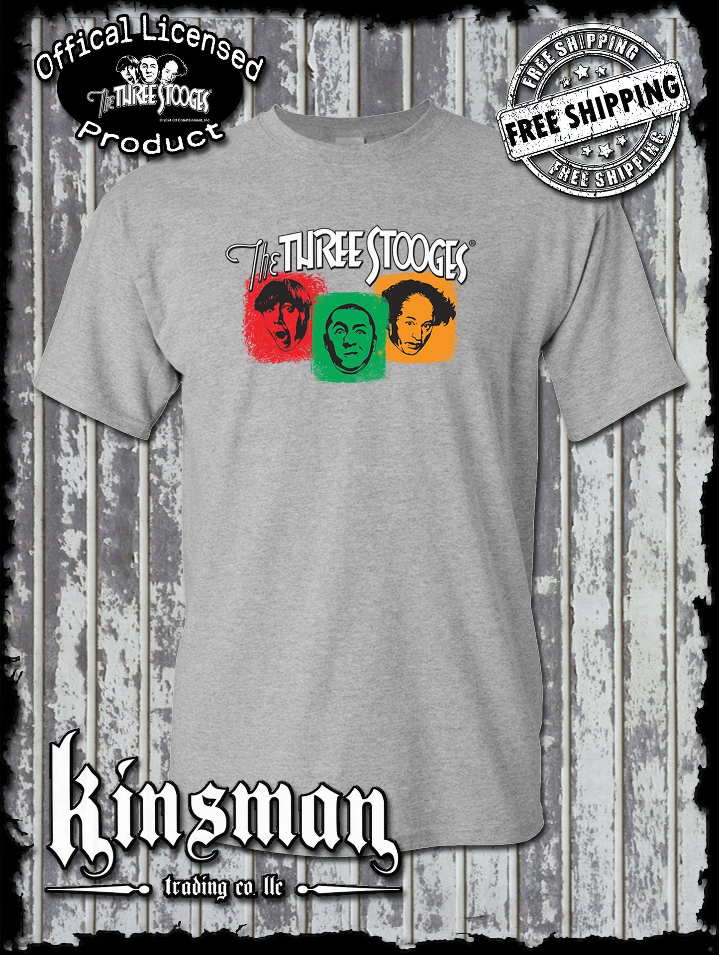 Three Stooges Colorful Logo T-Shirt