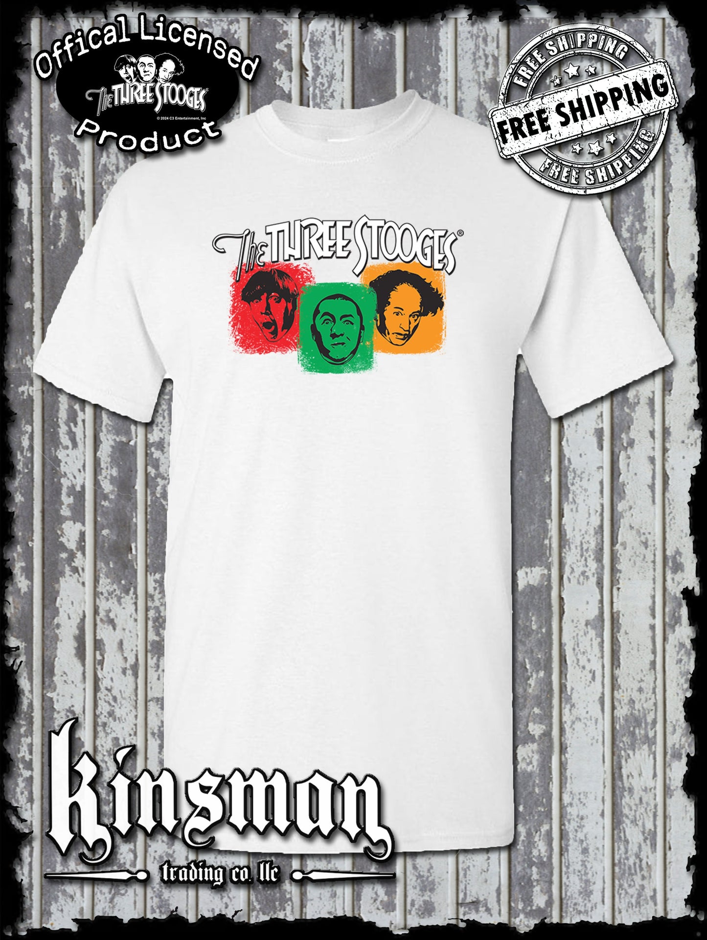 Three Stooges Colorful Logo T-Shirt