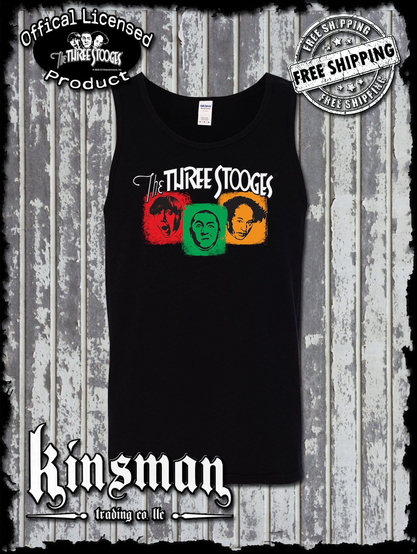 Three Stooges Colorful Logo Tank Top T-Shirt