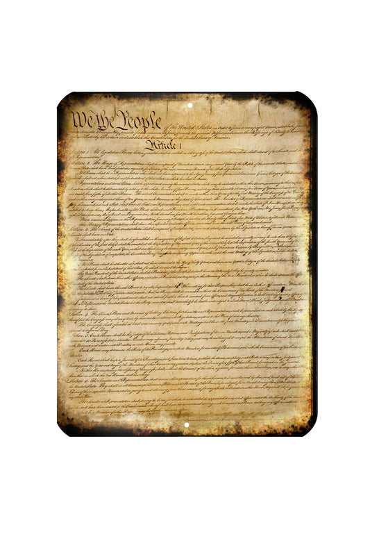 United States Constitution Decorative Metal Sign - 2nd Amendment 9x12 -USA MADE-