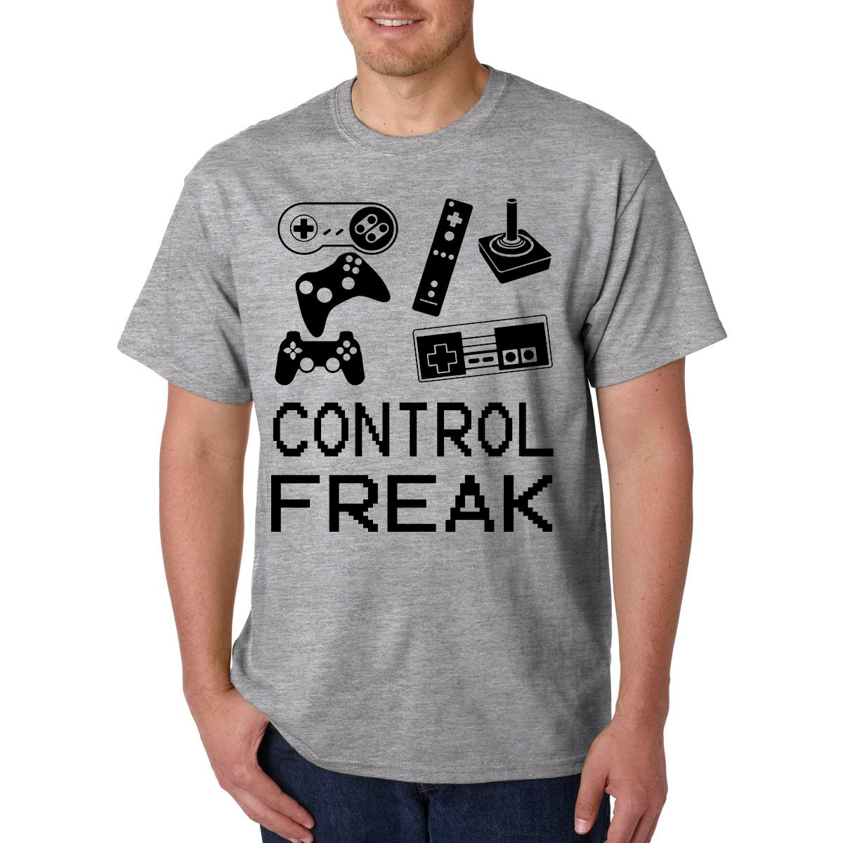 CONTROL FREAK Gamer T-Shirt - Funny Video Game Controller Tee Old School