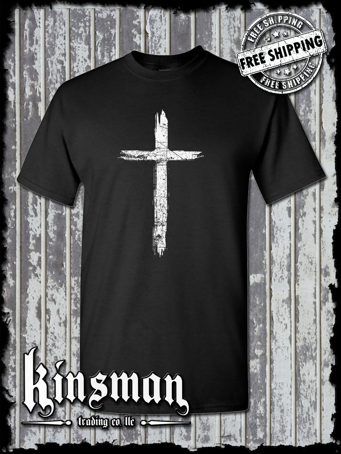 Cross Distressed Crucifix T-Shirt / Catholic Christian Jesus God Faith