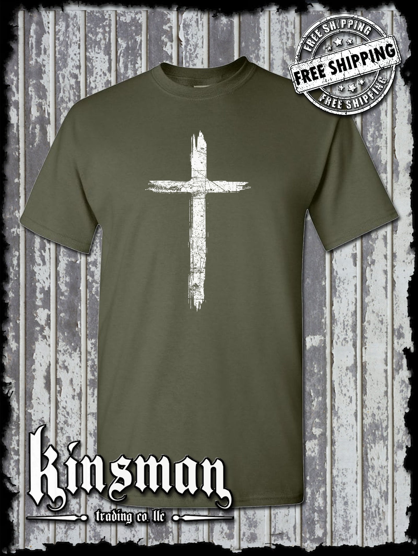 Cross Distressed Crucifix T-Shirt / Catholic Christian Jesus God Faith