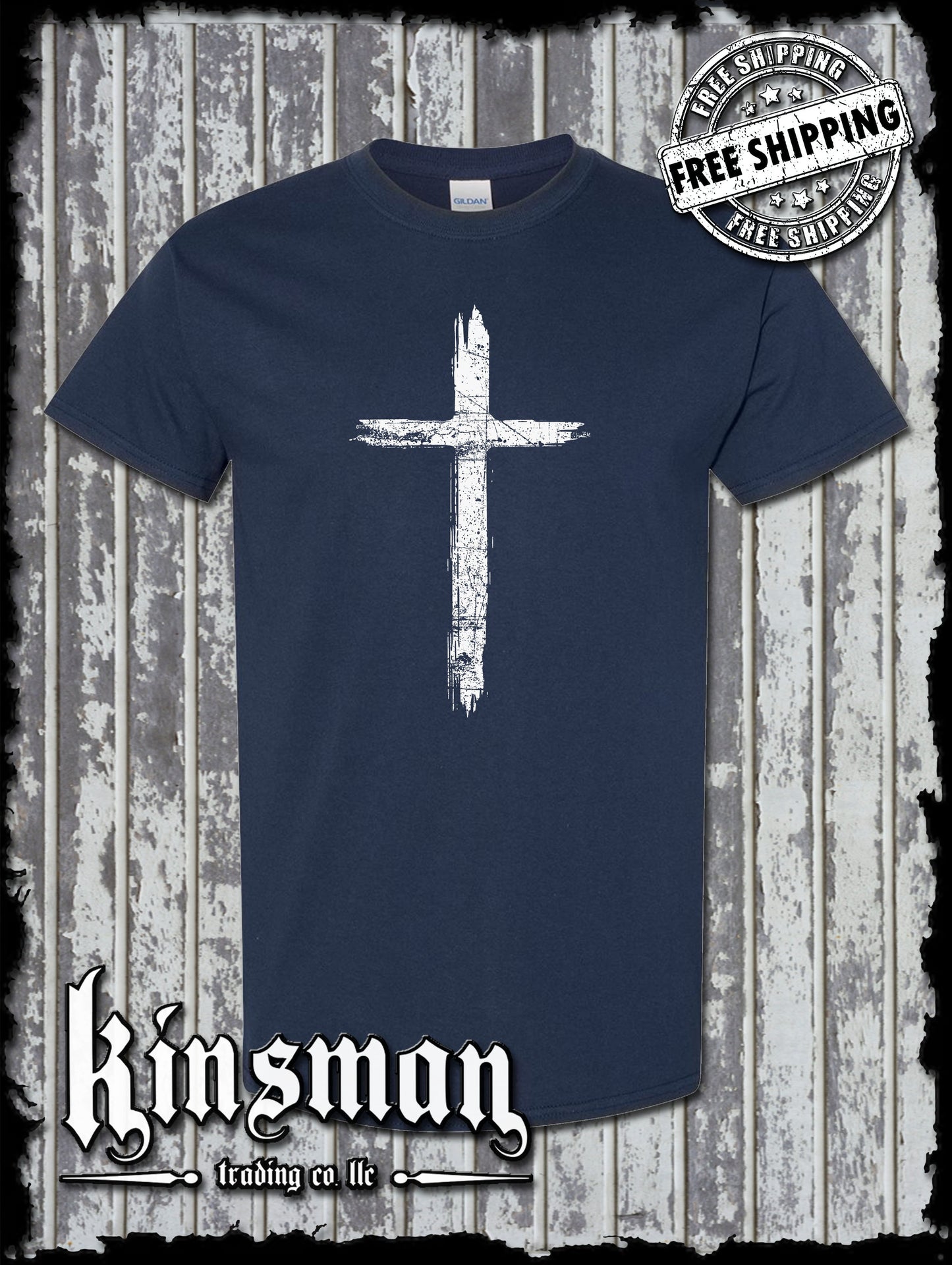 Cross Distressed Crucifix T-Shirt / Catholic Christian Jesus God Faith