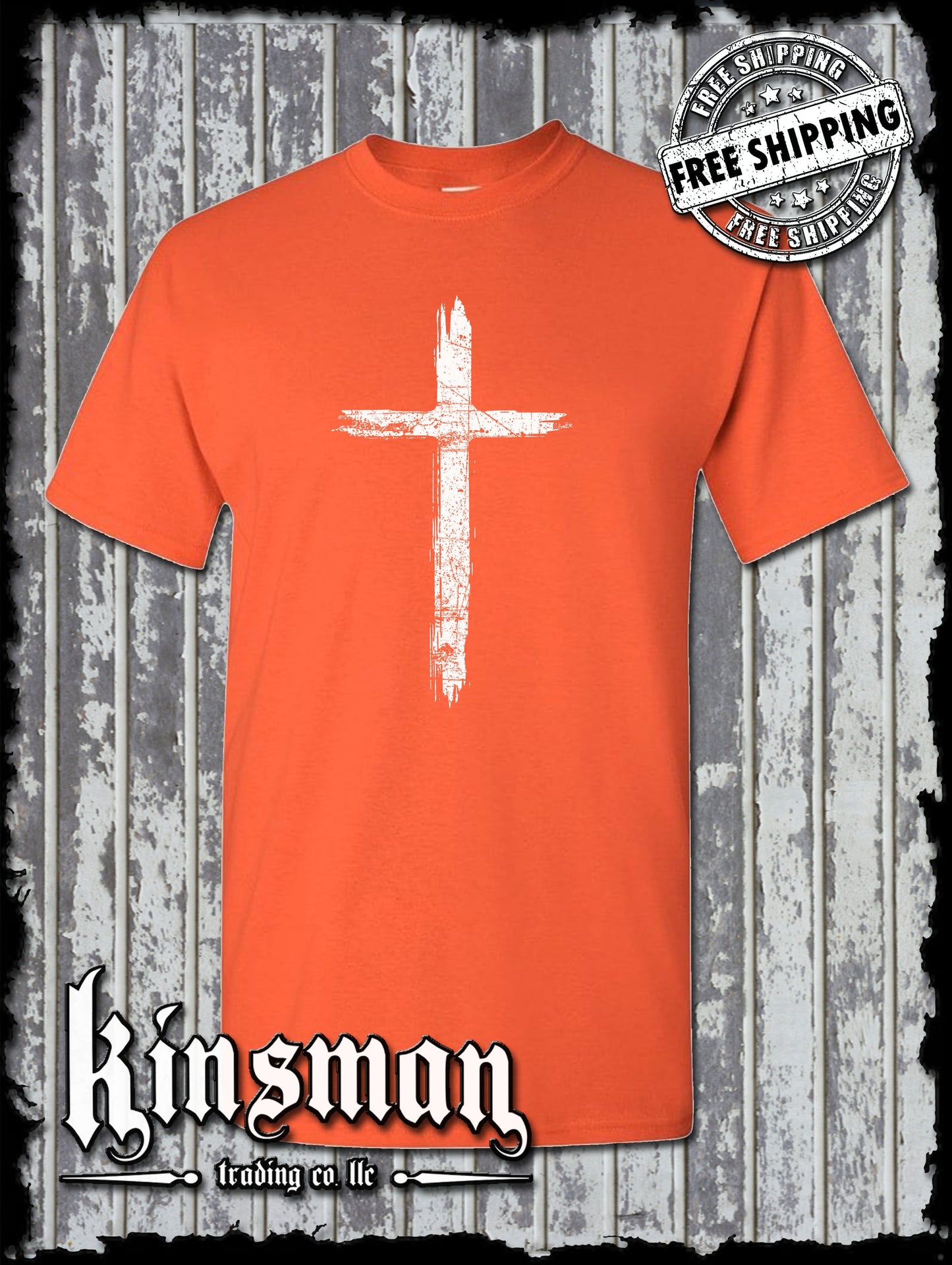 Cross Distressed Crucifix T-Shirt / Catholic Christian Jesus God Faith