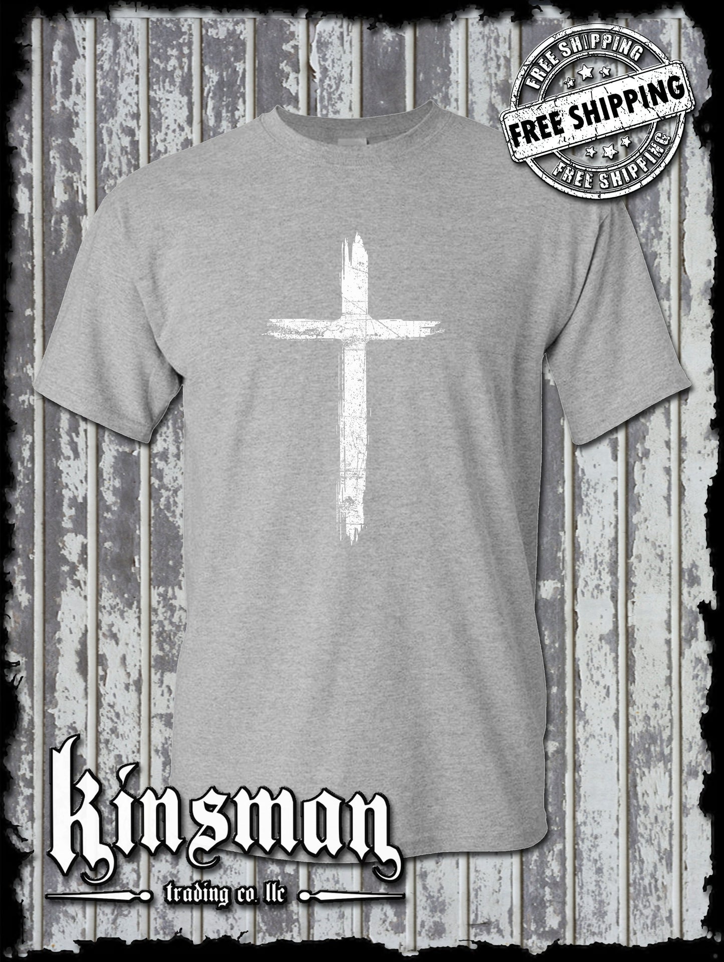 Cross Distressed Crucifix T-Shirt / Catholic Christian Jesus God Faith
