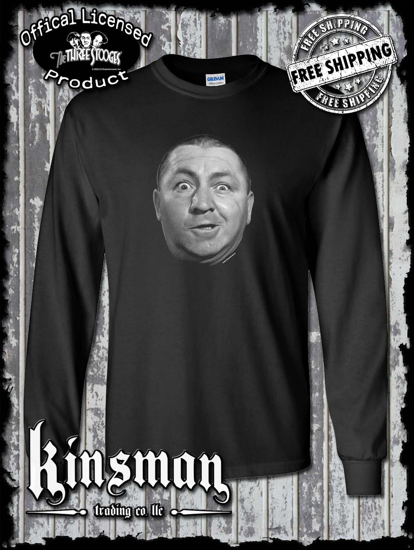 Three Stooges Curly Long Sleeve T-Shirt
