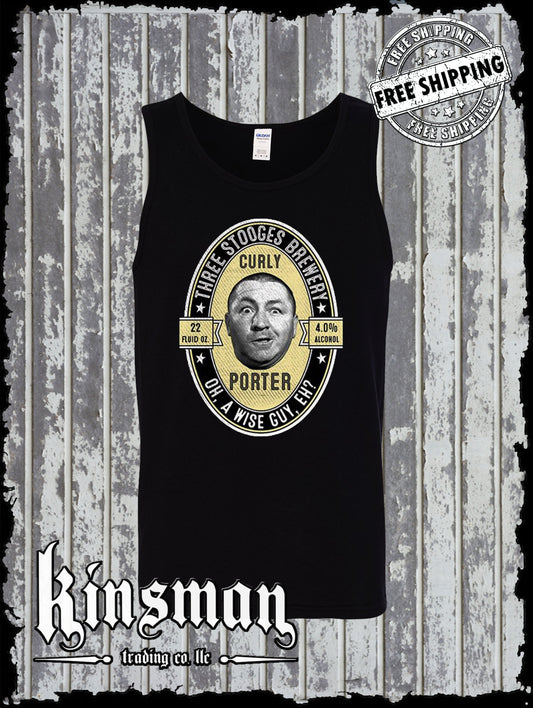 Curly Porter Three Stooges Brewery Tank Top T-Shirt - Authentic Licensed Product