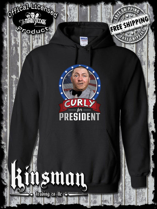 Three Stooges Curly For President Hoodie / Sweatshirt