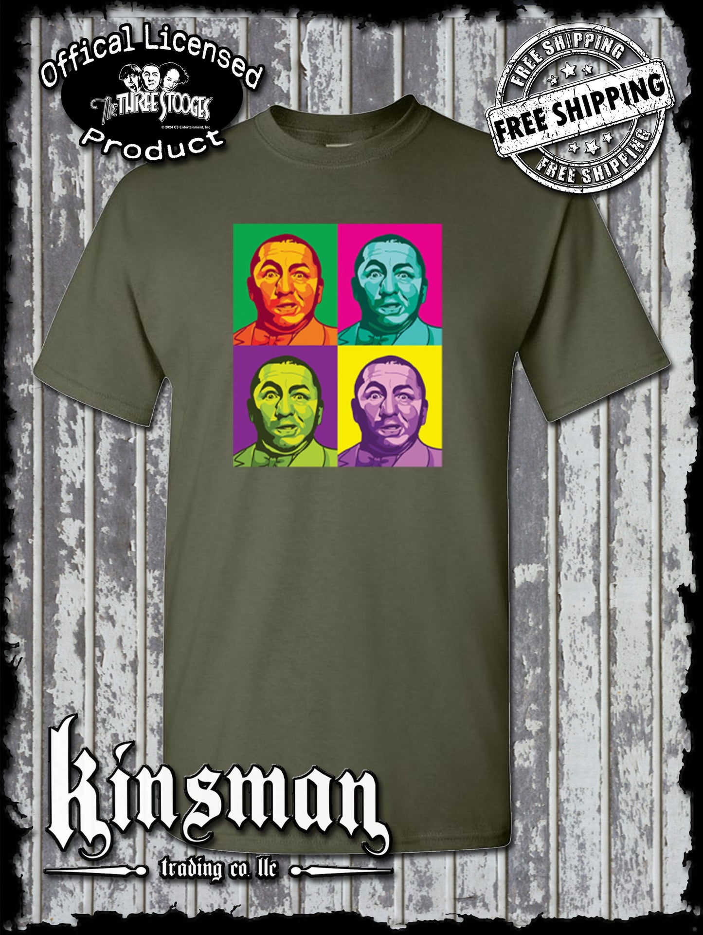 Three Stooges Curly Squared T-Shirt