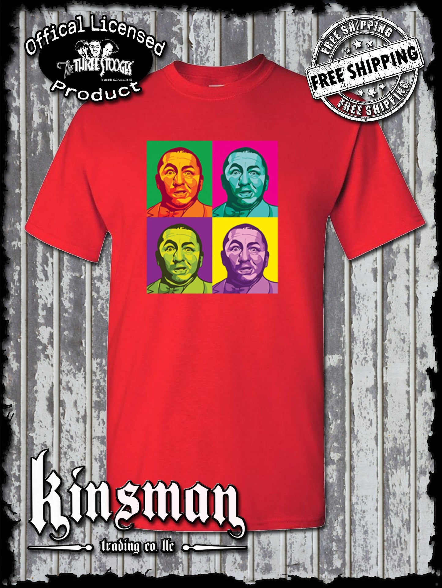Three Stooges Curly Squared T-Shirt