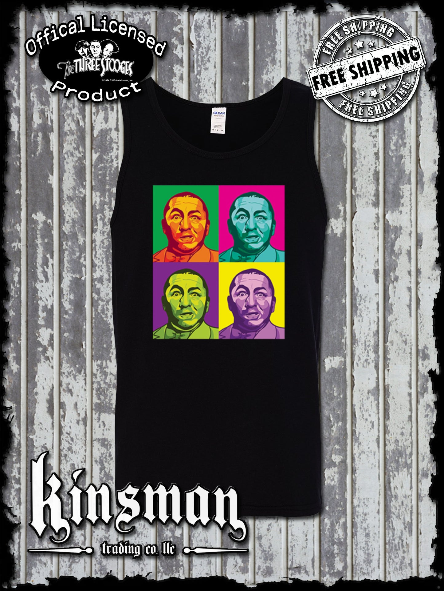 Three Stooges Curly Squared Tank Top T-Shirt