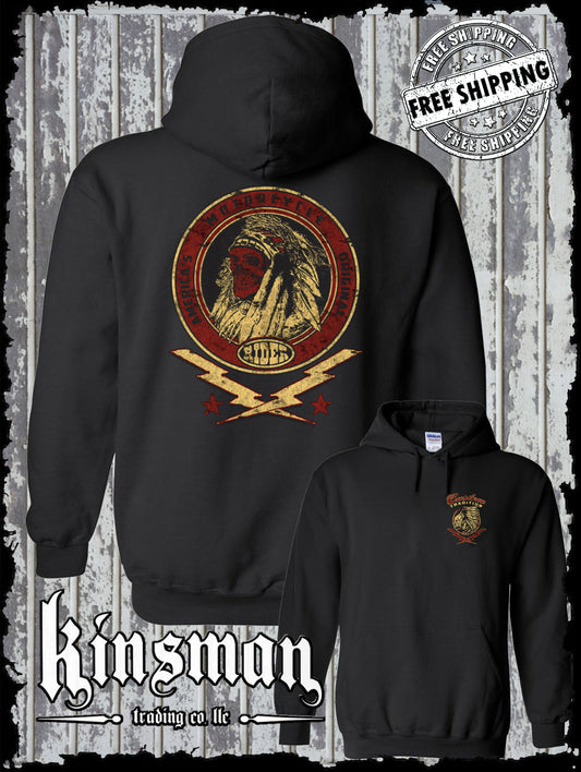 Custom Tradition Motorcycle Biker Hoodie / Sweatshirt Indian Skull War Bonnet