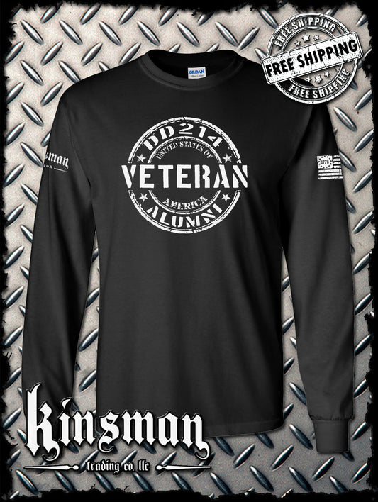 DD214 Alumni Veteran USA Military Long Sleeve T-Shirt Army Marines Navy Air Force Veterans Day