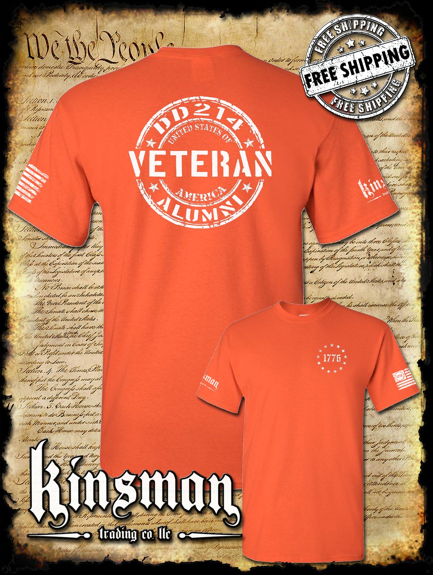 DD214 Alumni Veteran USA Military 2-Sided T-Shirt Army Marines Navy Air Force Veterans Day