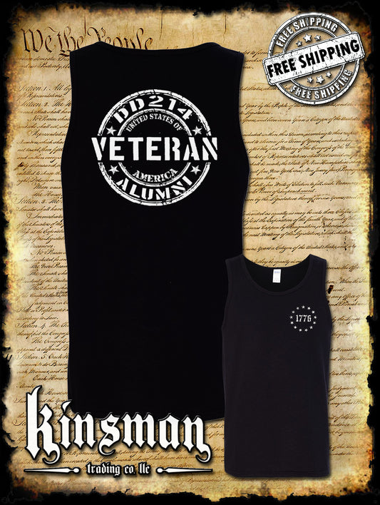 DD214 Alumni Veteran USA Military 2-Sided Tank Top T-Shirt