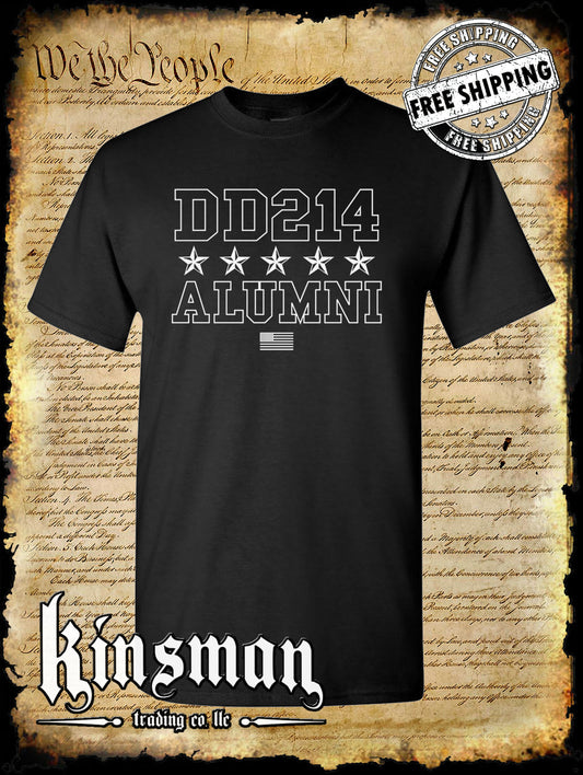 DD214 Alumni Stars USA Military T-Shirt Army Marines Navy Air Force Veteran