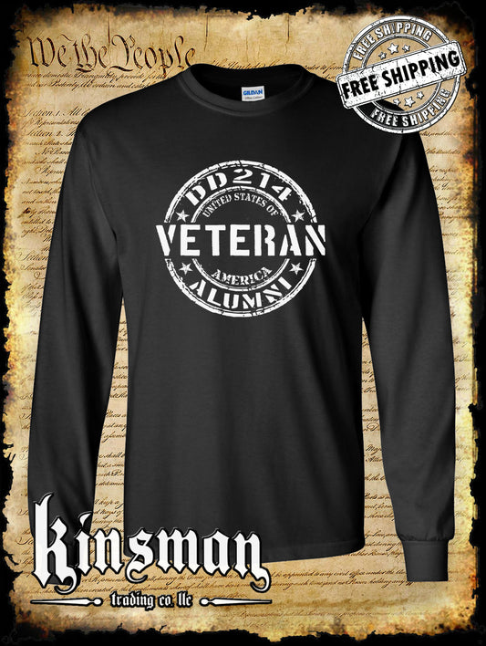 DD214 Alumni Veteran USA Military Long Sleeve T-Shirt Army Marines Navy Air Force Veterans Day