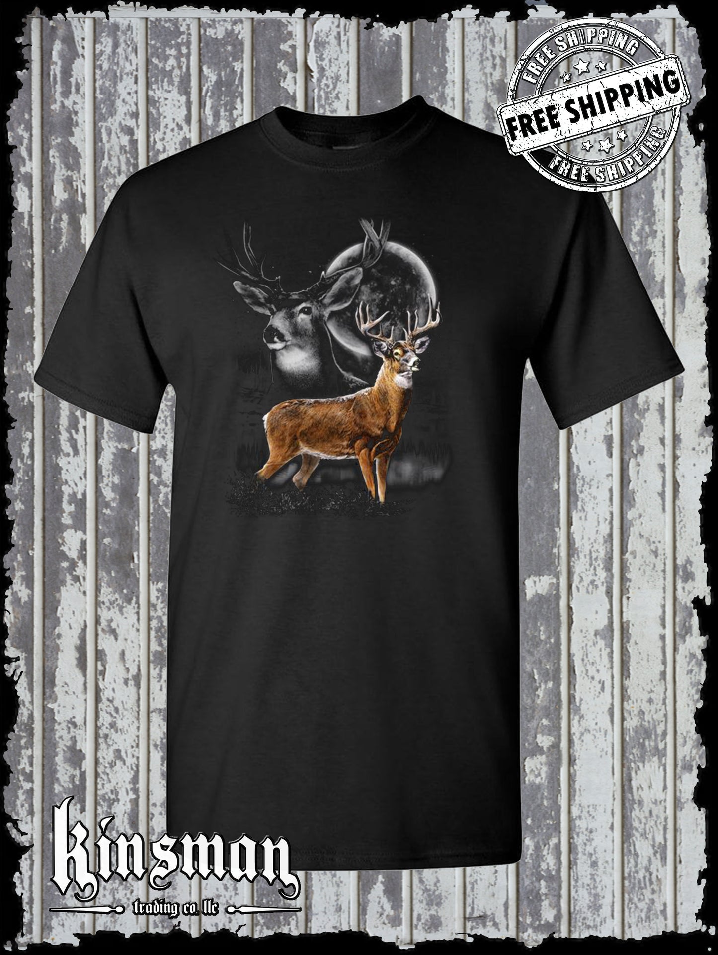 Whitetail Deer Wilderness Moon T-Shirt Outdoor Nature
