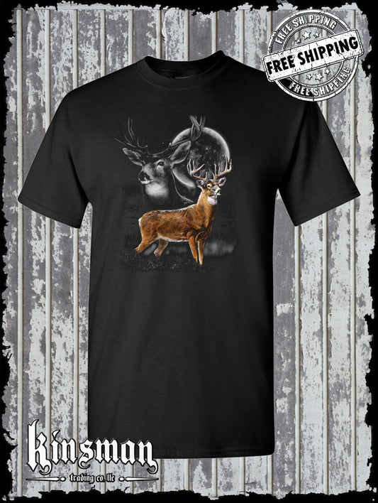 Whitetail Deer Wilderness Moon T-Shirt Outdoor Nature