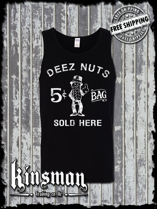 Deez Nuts Sold Here Tank Top T-Shirt - Funny Adult's Only Rude College Humor