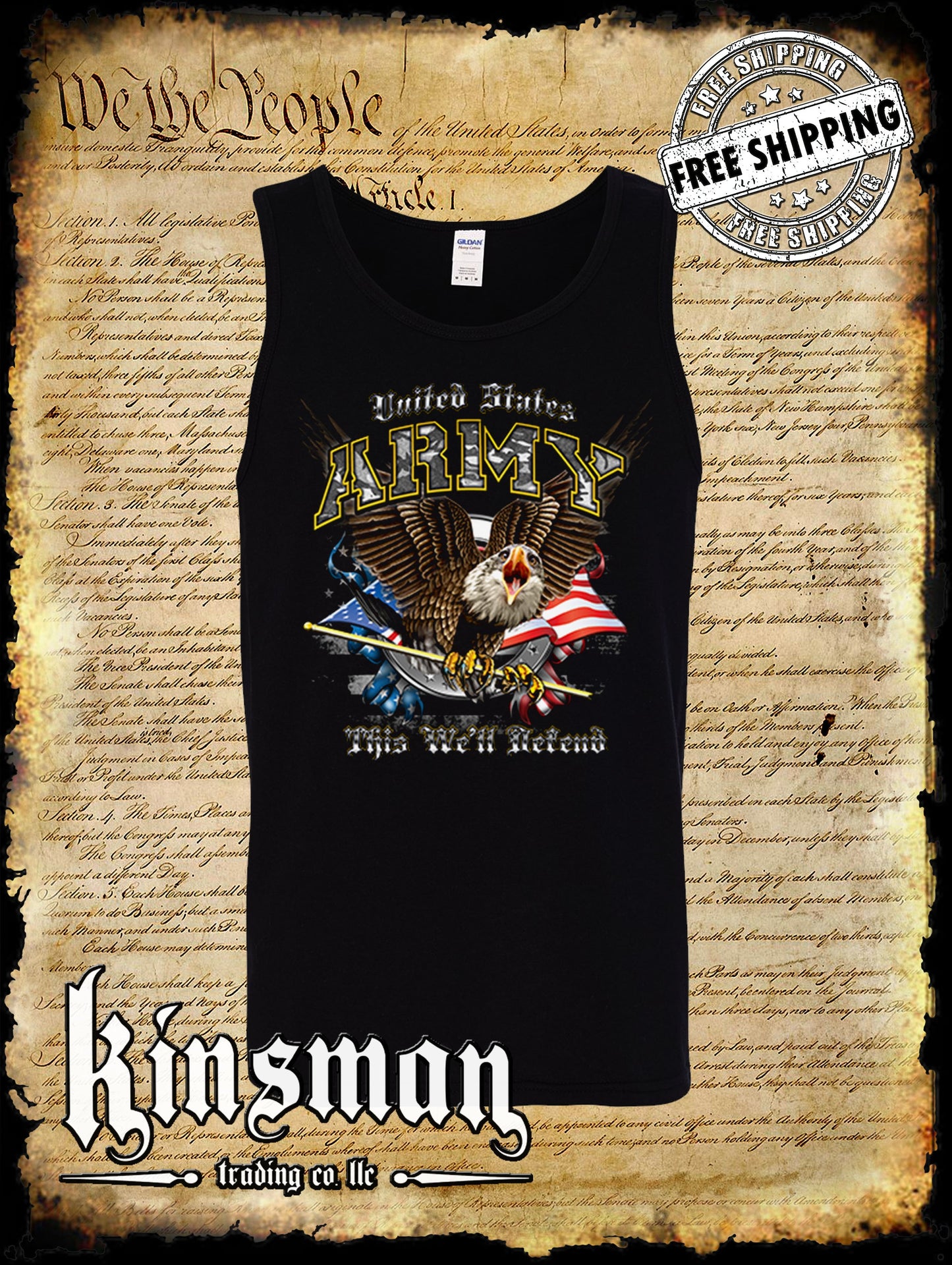 US Army This We'll Defend Tank Top Sweatshirt Official Licensed Military