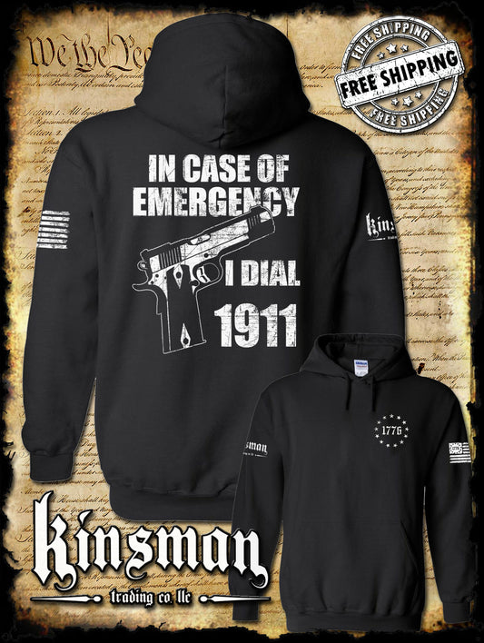 In Case of EMERGENCY, Dial 1911 2-Sided Hoodie Sweatshirt