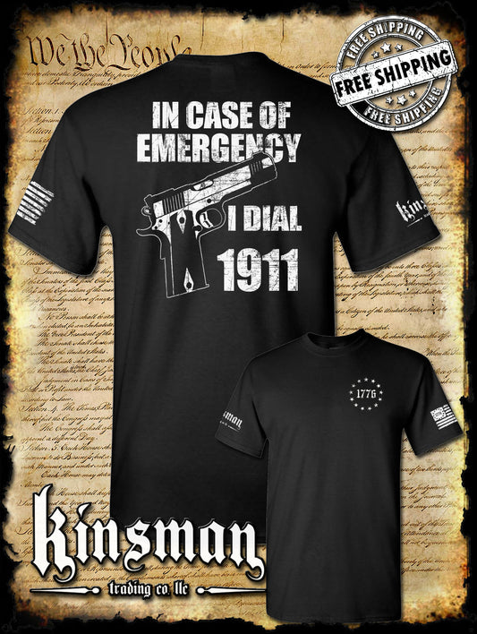In Case of EMERGENCY, Dial 1911 2-Sided T-Shirt